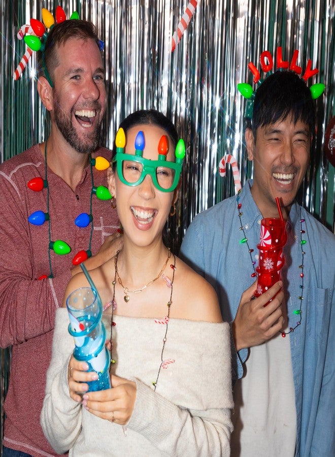 Cool Things Corp Light Up Christmas Necklace Set (4 Pack - Mini & Jumbo Bulb Necklaces), LED Glow Jewelry, 3 Light Modes, Holiday Party Favor, Stocking Stuffer, Ugly Sweater Accessory, Bulk Gift for Kids - Image 4